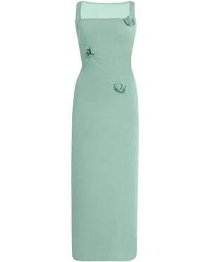 Maygel Coronel Ivy Rosette Jersey Midi Dress - Green