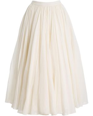 Altuzarra Charlie Linen Midi Skirt - White