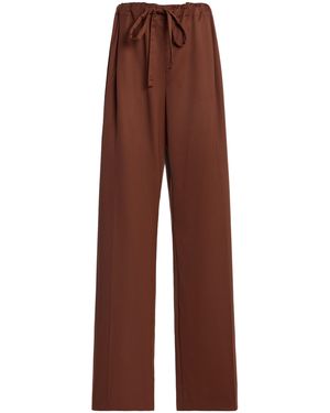 Another Tomorrow Drawcord Wool-Blend Trousers - Brown