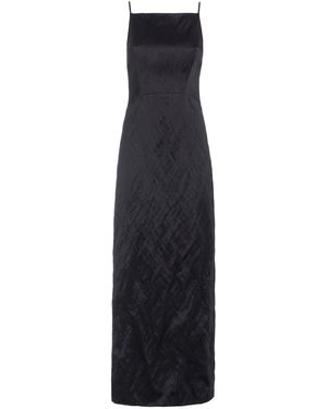 DES_PHEMMES Boat-Neck Satin Maxi Dress - Blue