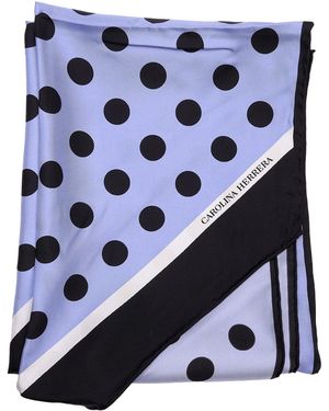 Carolina Herrera Square Single Silk Twill Scarf 90 X 90 Cm - Blue