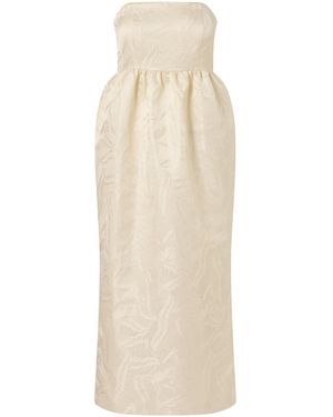 ROAME. Tiffany Jacquard Maxi Dress - Natural