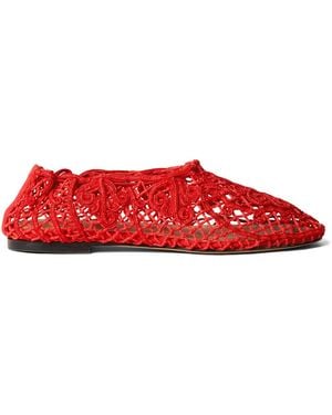 Odissi Iris Crocheted Flats - Red