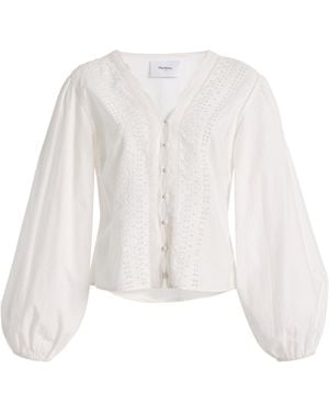 Merlette Eva Cotton-Poplin Top - White