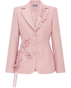 LEO LIN Lisa Applique Fitted Blazer - Pink