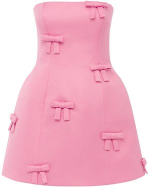 LEO LIN Roselle Bow-Embellished Mini Dress - Pink