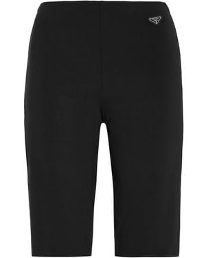 Prada Logo-Detailed Stretch-Jersey Biker Shorts - Black
