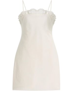 Posse Darya Lace-Trimmed Linen-Cotton Mini Dress - White