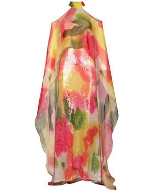 Silvia Tcherassi Serenela Open-Shoulder Silk-Blend Maxi Dress - Red