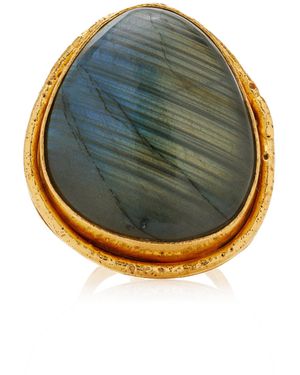 Sylvia Toledano Macaron 22k Gold-plated Labradorite Ring - Blue