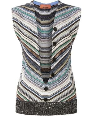 Missoni Serafino Buttoned Knit Gilet - Grey