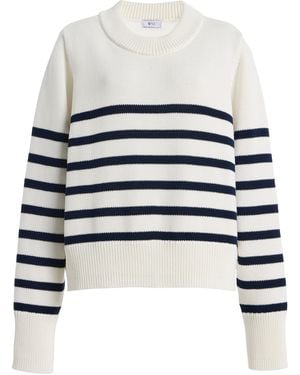 With Nothing Underneath Exclusive Devon Striped Cotton Jumper - White