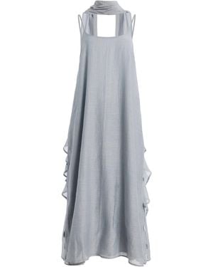 Chan Luu Exclusive La Isla Sequined Cotton-Silk Chanderi Dress - Gray