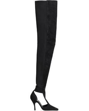 Alaïa Cuissardes Suede Thigh-High Boots - Black
