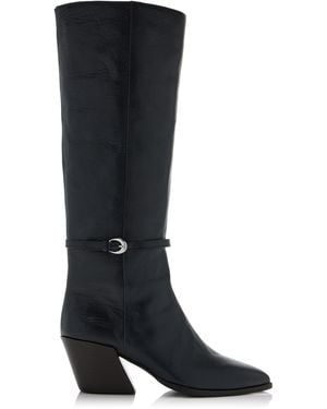 STAUD Austen Leather Knee Boots - Black