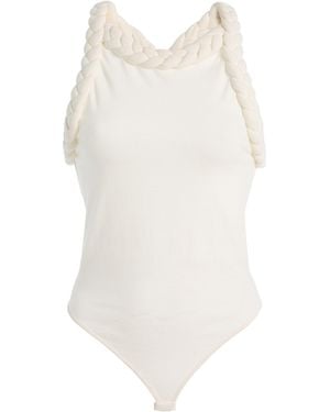 Bevza Tisto Braided Jersey Bodysuit - White