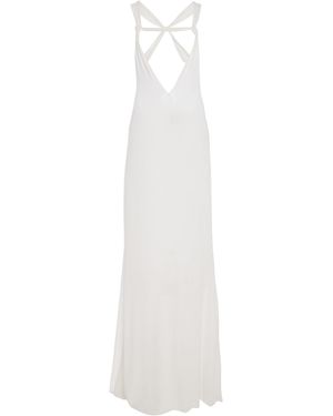Ludovic de Saint Sernin Carrie Rib-Knit Cotton Maxi Dress - White