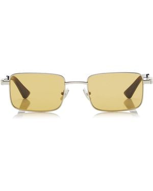 Bottega Veneta Square-Frame Metal Sunglasses - Yellow