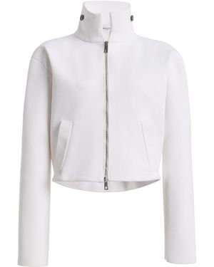 Brandon Maxwell The Alexis Sculpted Knit Bomber Jacket - White