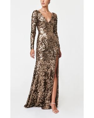 Rachel Gilbert Fluer Sequin Gown - Natural