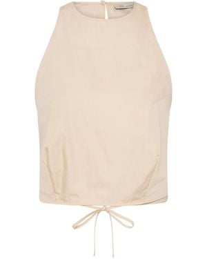 St. Agni Cocoon Paper-Taffeta Top - Natural