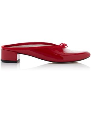 Repetto Camille Patent Leather Heeled Mules - Red