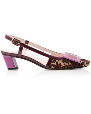 Roger Vivier Belle Vivier Ponyhair Slingback Court Shoes - Pink