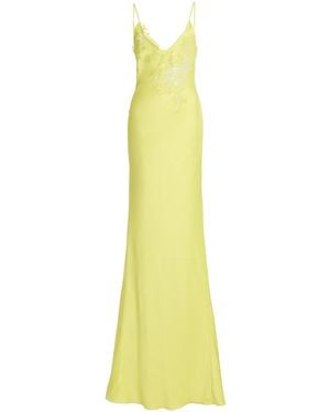 Victoria Beckham Lace-detailed Maxi Slip Dress - Green