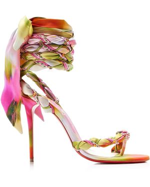 Christian Louboutin Exclusive La Isla Vaporetta 100Mm Satin Sandals - Pink