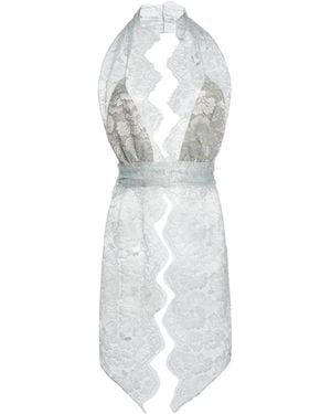 Christopher Esber Moonlit Patina Lace Scarf Top - White