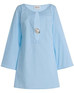 Marlies Grace Exclusive Ocean Cotton Mini Dress - Blue