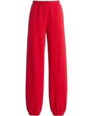 ÉTERNE Boyfriend Cotton-Modal Pocket Sweatpants - Red