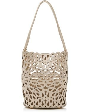 Jonathan Simkhai Mccall Laser-Cut Leather Bucket Bag - White