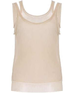 AISLING CAMPS Film Layered Knit Tank Top - Natural