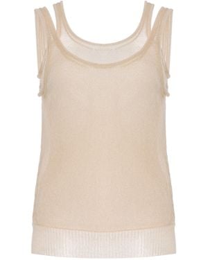AISLING CAMPS Film Layered Knit Tank Top - Natural