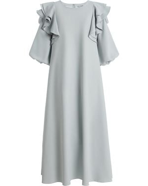 La Plain Serenelle Ruflled Crepe Caftan - Natural