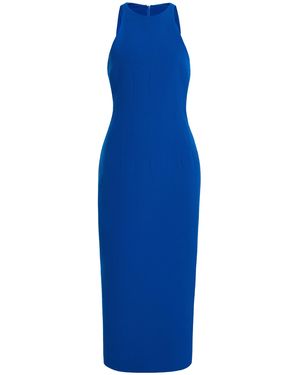 Sergio Hudson Stretch Crepe Halter Midi Dress - Blue