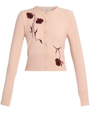 Erdem Floral Embroidered Cardigan - Pink
