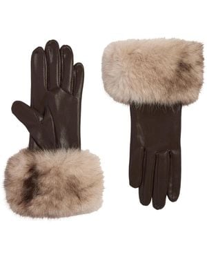 Apparis Betty Faux Mink Gloves - Brown