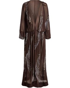 16Arlington Silas Embellished Georgette Midi Dress - Brown