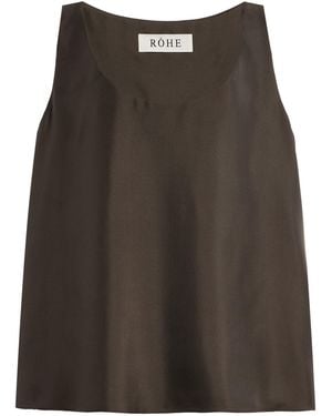 Rohe Silk Scoop-Neck Top - Brown