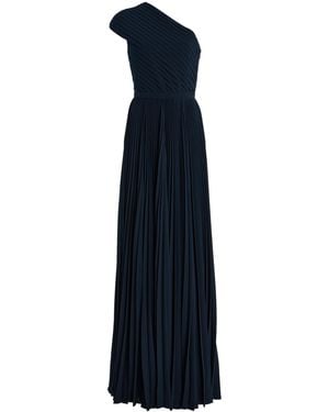 Michael Kors One-Shoulder Pleated Georgette Gown - Blue