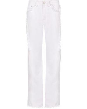 Paris Georgia Basics Fray Cotton Denim Jeans - White