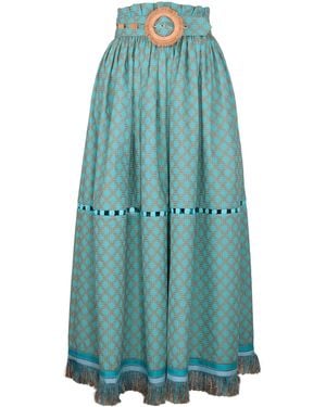 Lena Hoschek Paradise Cotton Midi Skirt - Blue