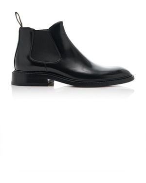 The Row Gable Leather Ankle Boots - Black