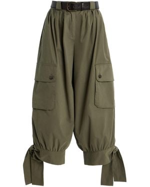 Sea Arianna Belted Cotton Cargo Capri Pants - Green