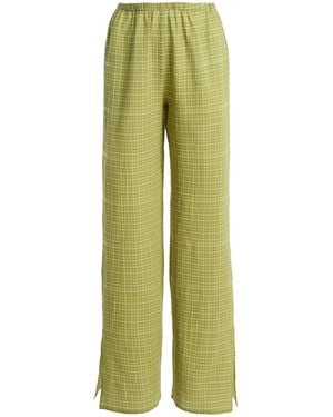Asceno The Loreto Cotton-Blend Straight-Leg Trousers - Green