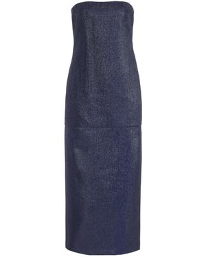 Delpozo Glittered Twill Maxi Dress - Blue