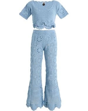 Akoia Swim Exclusive Bunga Cotton Top And Pants Set - Blue