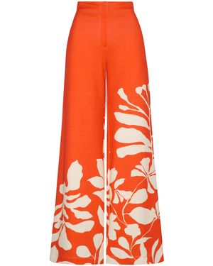 ANDRES OTALORA Amores Tuyos Printed Wide-leg Trousers - Orange